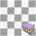 qqpp EVA Foam 18-Tile Play Mat in White and Gray - Soft Floor Cover