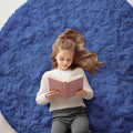 Navy Blue Round Rug 5 ft - Machine Washable, Soft Shaggy Comfort