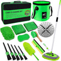 17Pcs Car Wash Kit with 62in Extendable Mop - Complete Detailing Set