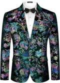 Men's Floral Suit Jacket Notched Lapel Slim Fit Two Button - Stylish