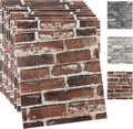 3D Faux Brick Wall Panels Peel and Stick Red - Easy DIY Remodel