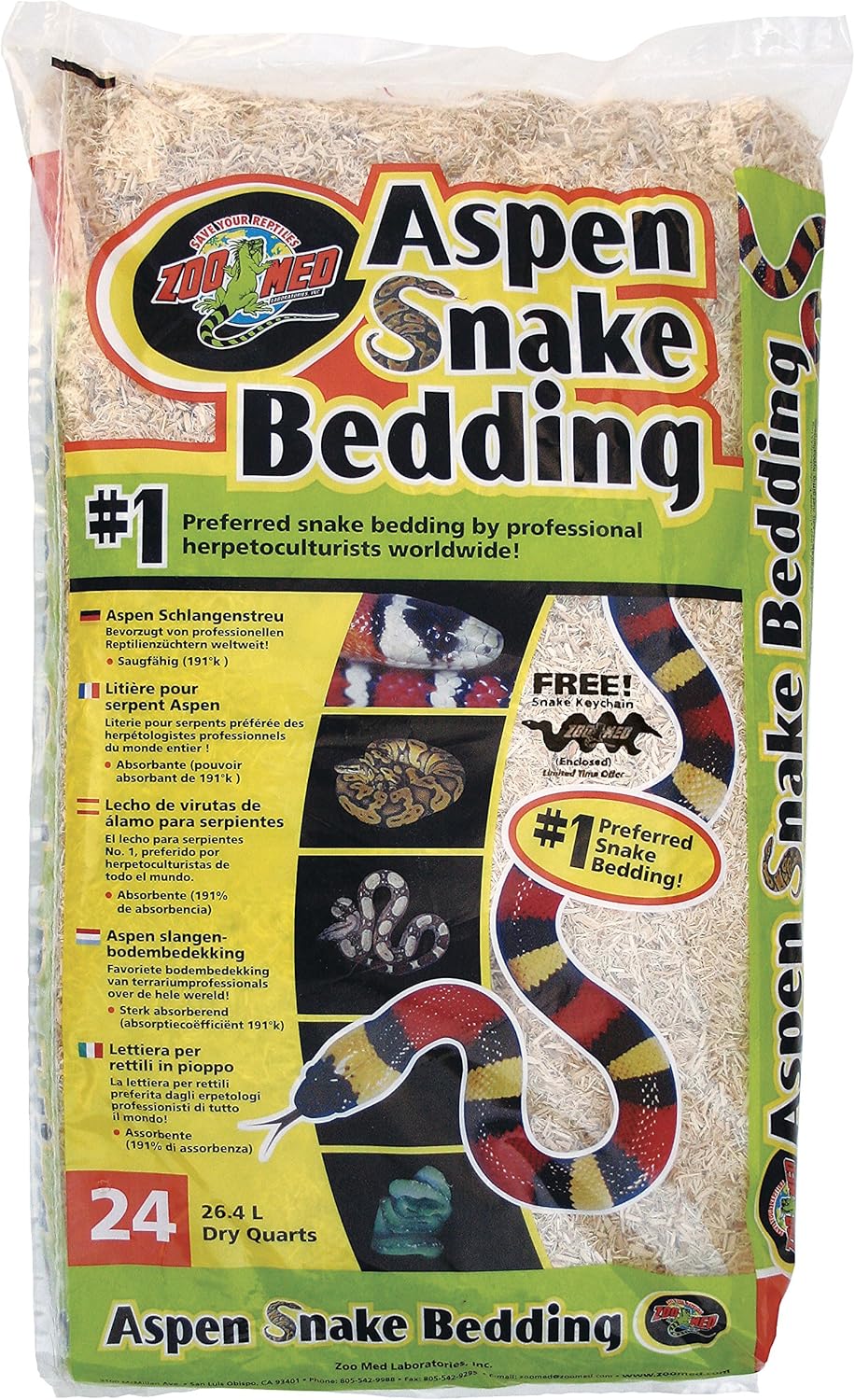 ZooMed Aspen Snake Bedding - Eco-Friendly 24 Quart Bedding