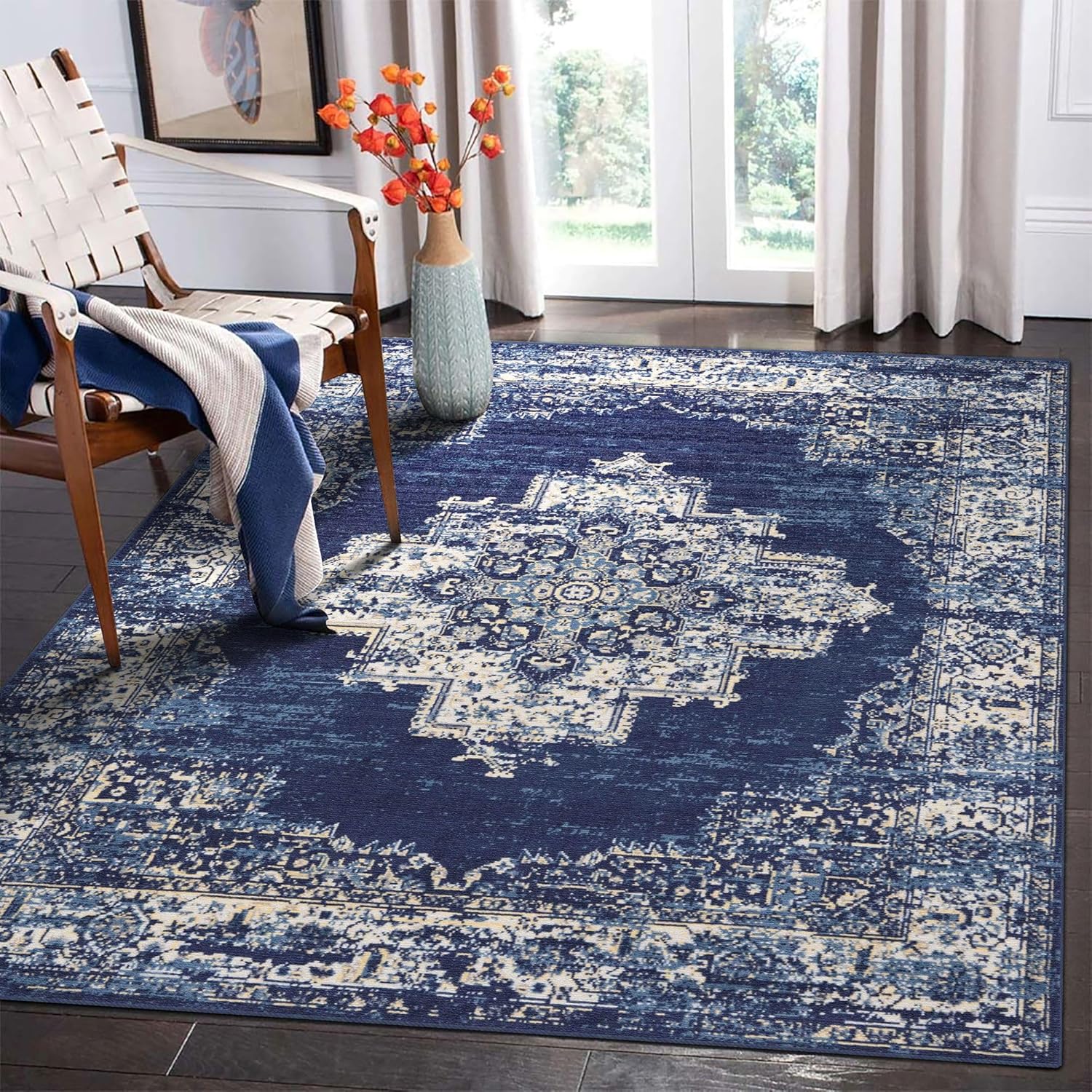 Ultra-Soft Washable 6x9 Area Rug for Living Room and Bedroom
