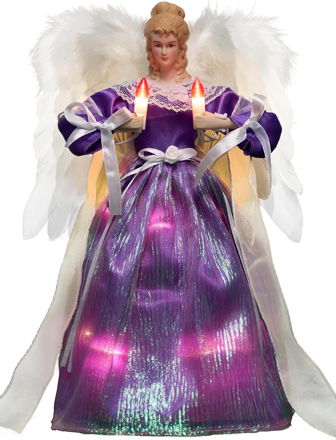 Moving Angel Tree Topper with Lights and Flapping Wings