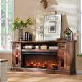 Farmhouse Fireplace TV Stand for 80in TV - 42in Electric Fireplace