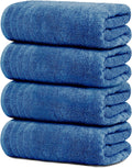 Extra Large Cotton Bath Towels Pack of 4 30 x 60 in - Blue