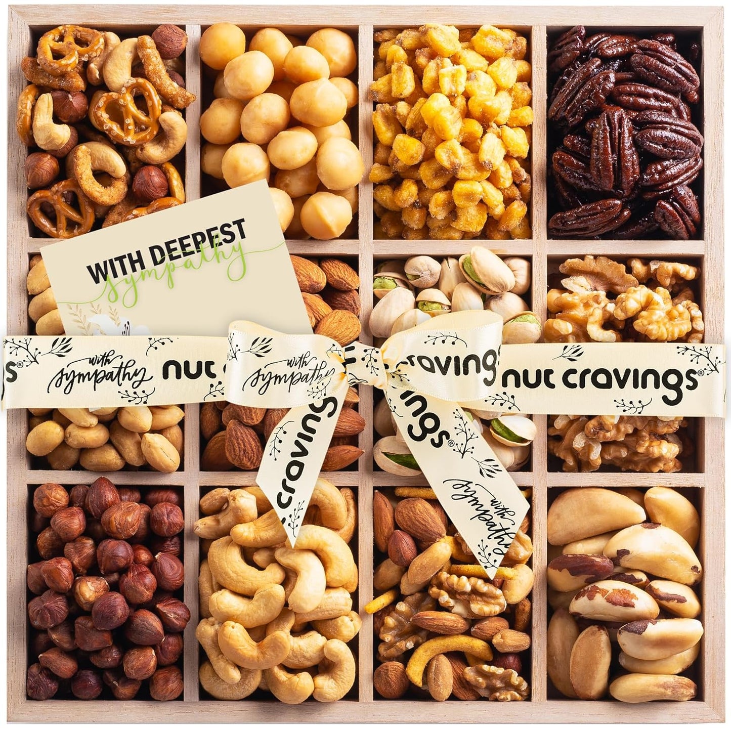 NUT CRAVINGS Gourmet Collection Sympathy Gift Basket with Nuts