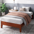 ZINUS Wen Deluxe Wood Platform Bed Frame - Solid Cherry Finish