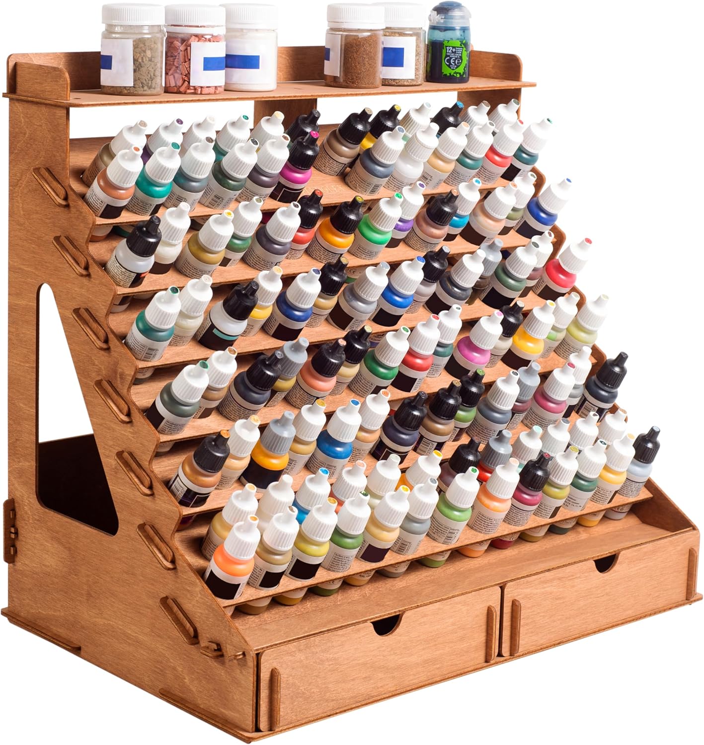 Plydolex Plywood Storage Rack for Vallejo Paints and Brushes