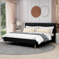 Upholstered Platform Bed Frame King Size with Headboard - Sleek