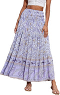 Summer Maxi Skirt Floral High Waist A Line - Flowy Boho Style CFLONGE