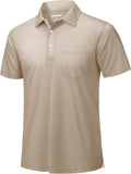 TACVASEN Mens Polo Shirt with Pocket - Performance Dry Fit Comfort