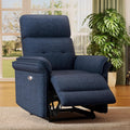 Ultra-Comfy Power Recliner with Lumbar Support & USB Port in Navy