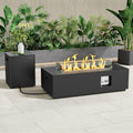 42in Rectangular Propane Fire Pit Table - 50,000 BTU Outdoor Fire
