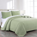 Austin 3-Piece Oversized Coverlet Set Queen Sage - Soft Microfiber