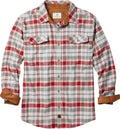 Men's Flannel Shirt Long Sleeve Relaxed Fit - Soft Brushed Stretch