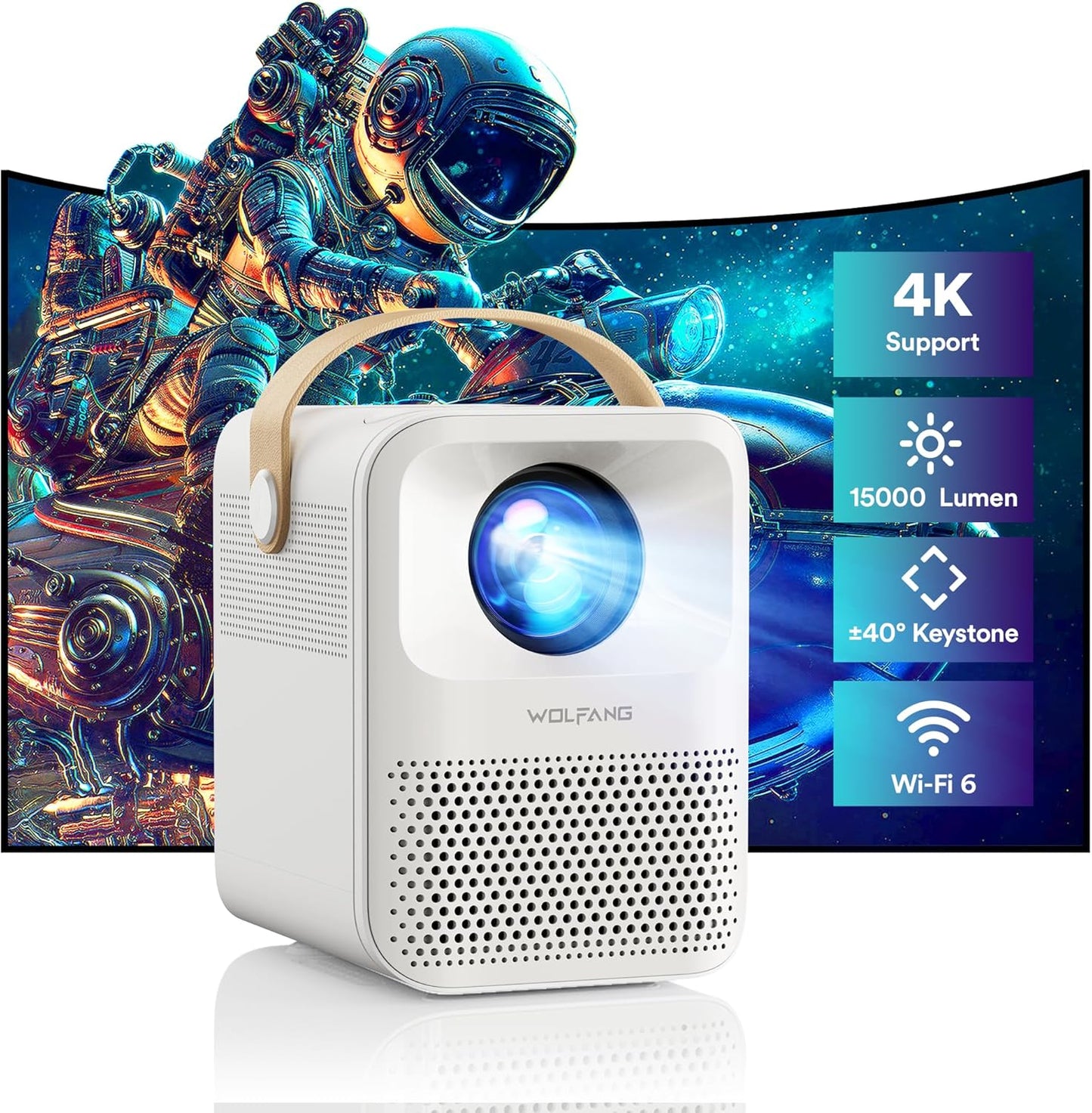Mini Projector with 4K Support and Bluetooth for Home Theater