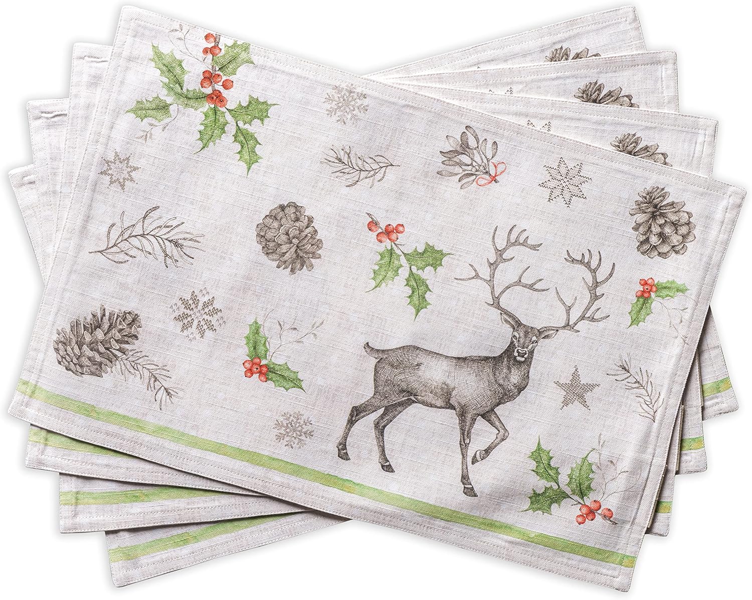 Maison d' Hermine 100% Cotton Placemats Set of 4 for Dining