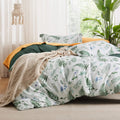 Duvet Cover Queen Size - Reversible Plants Design, Zipper Closure