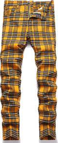 Men's Plaid Chinos by NOVOCCT - Fashionable Skinny Fit Trousers