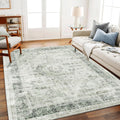 Vintage Floral Area Rug 5ftx7ft Washable Non-Slip Carpet
