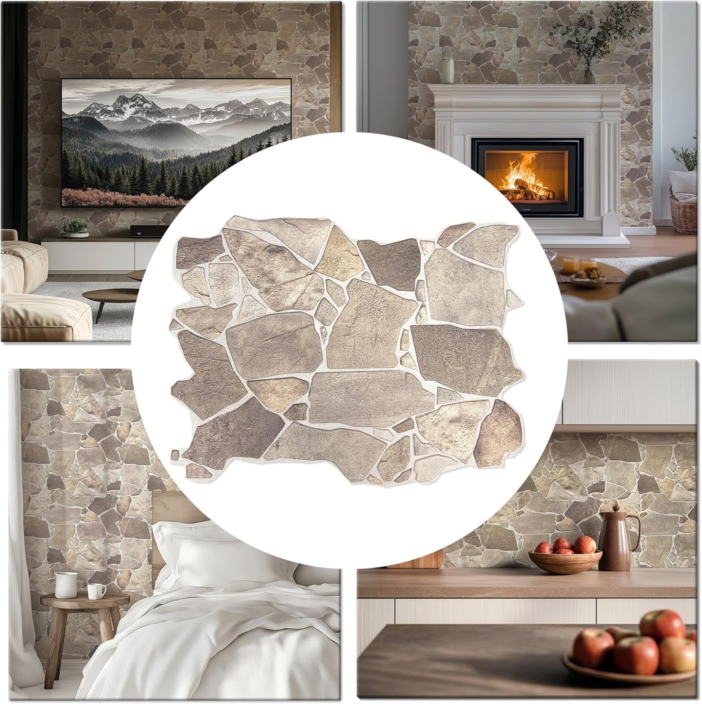Transform Your Space with 3D Faux Stone Wall Panels Pack of 8