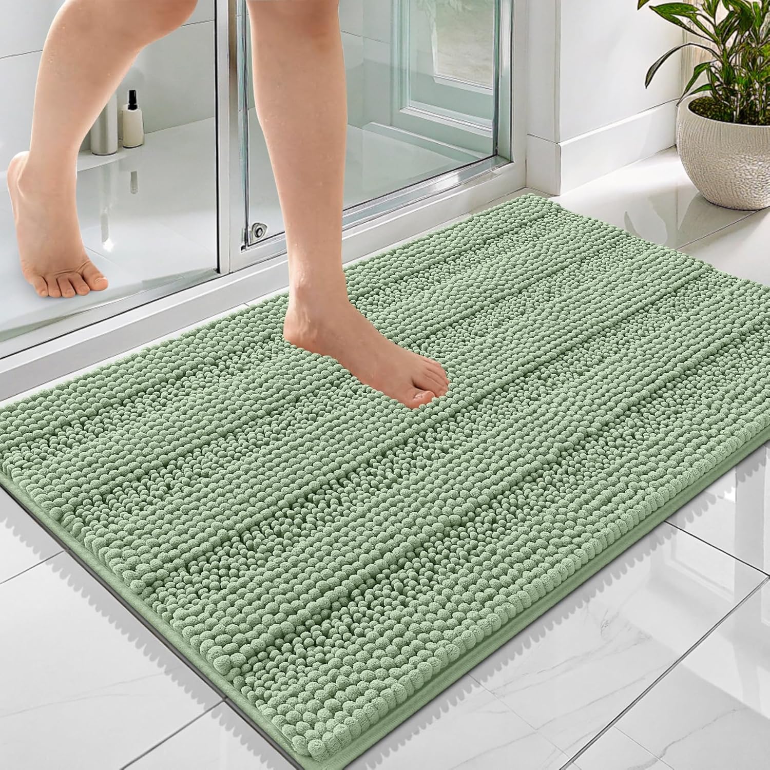 OLANLY Thick Bathroom Rugs 36x24, Soft Chenille Bath Mats