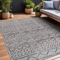 Beverly Rug Waikiki Indoor Outdoor Rug 4x6 - Washable Dark Grey Light