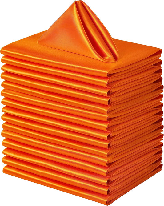 100 Pack Square Satin Dinner Napkins for Elegant Events