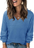 Messic Womens Pullover Sweaters 2025 V Neck Lightweight Knit Top