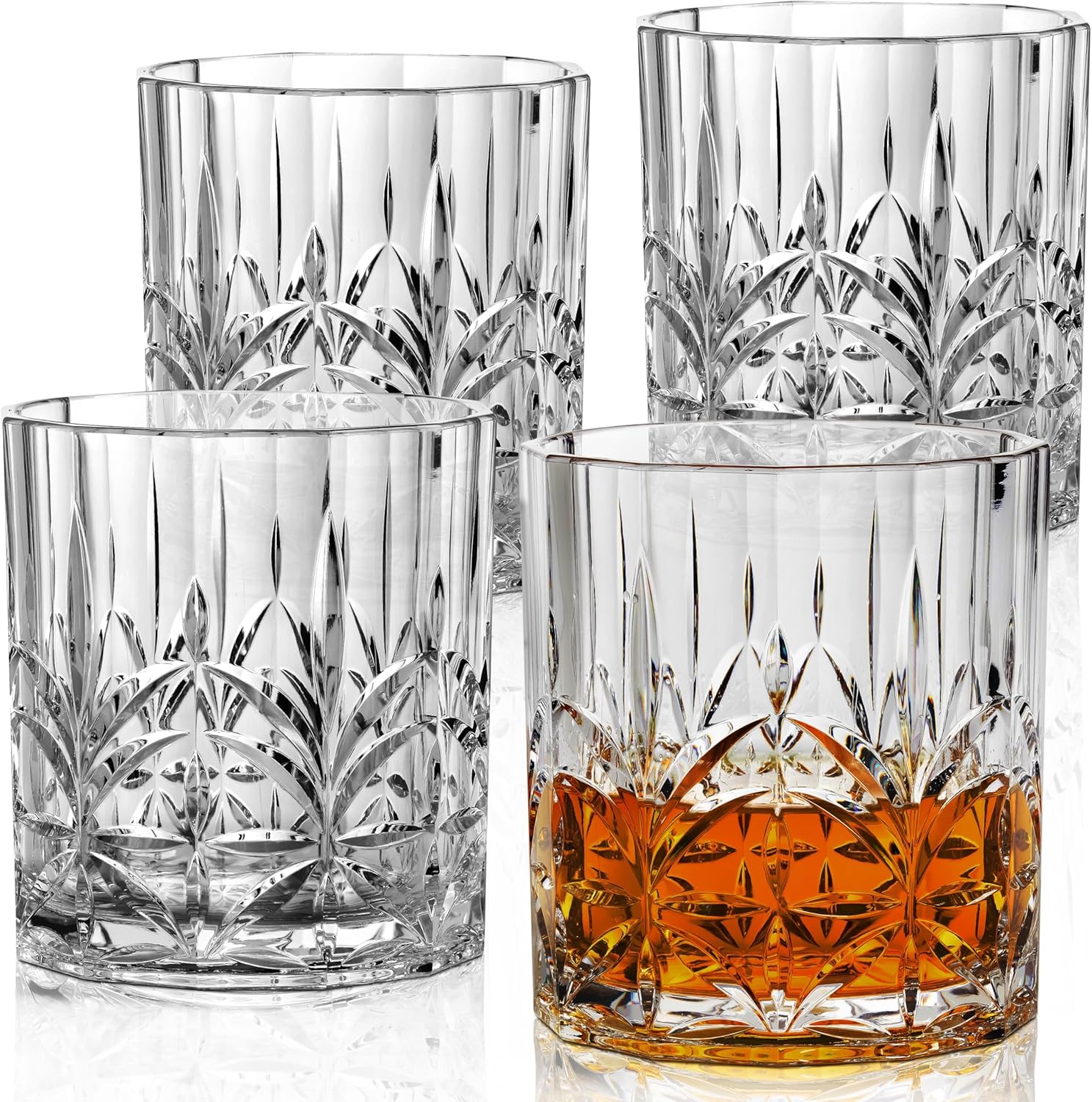 Unbreakable Plastic Whiskey Glasses Set of 4 for Outdoor Use