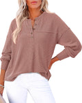 Going Out Tops for Women Henley Shirt - Ribbed Knit Tunic 2025
