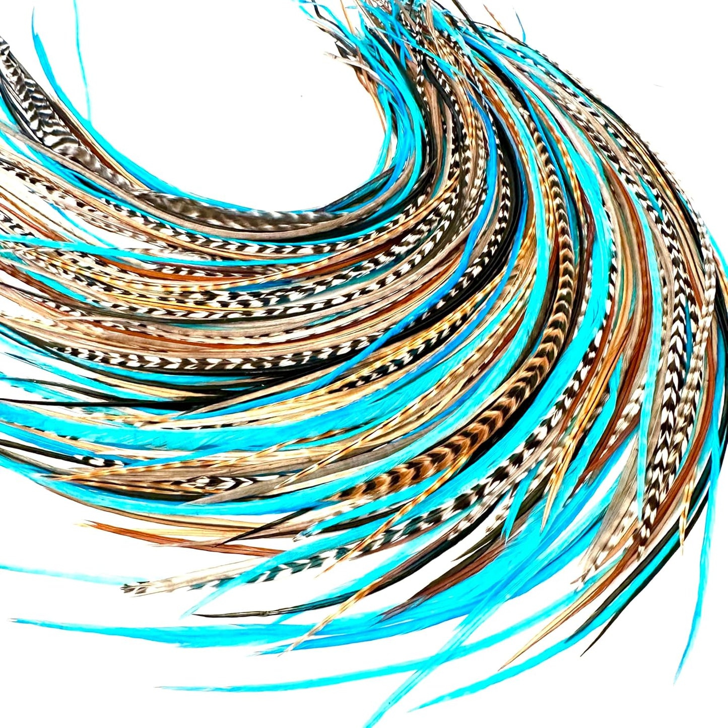 21 Natural & Turquoise Color Hair Extensions for Boho Style