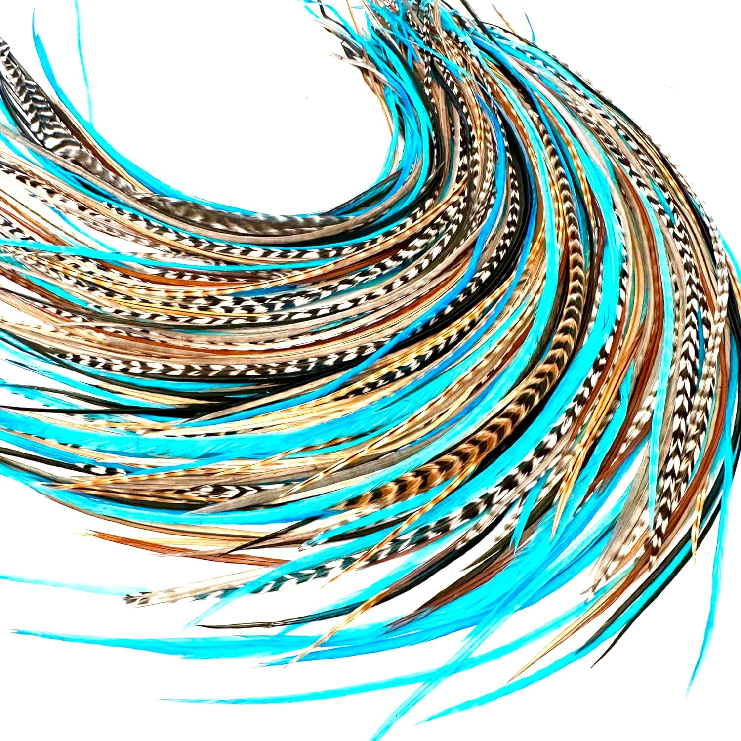21 Natural & Turquoise Color Hair Extensions for Boho Style