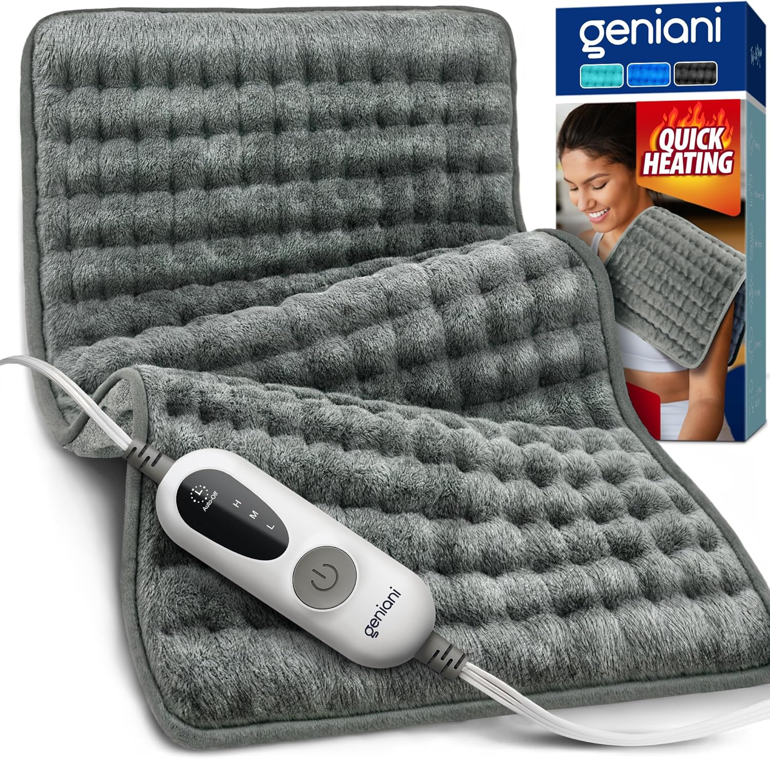 GENIANI Extra Large Heating Pad - Pain Relief & Machine Washable