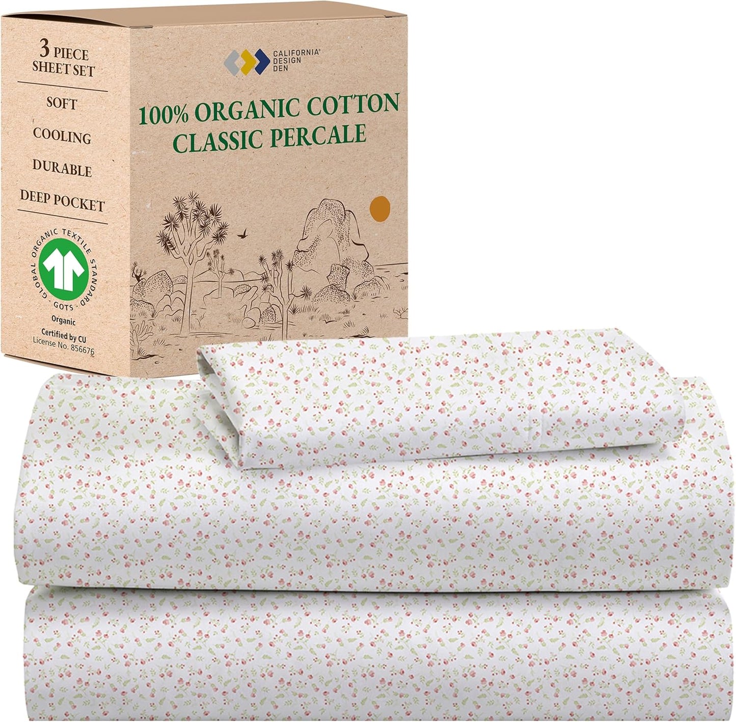 California Design Den Twin Floral Sheet Set for Cozy Bedrooms