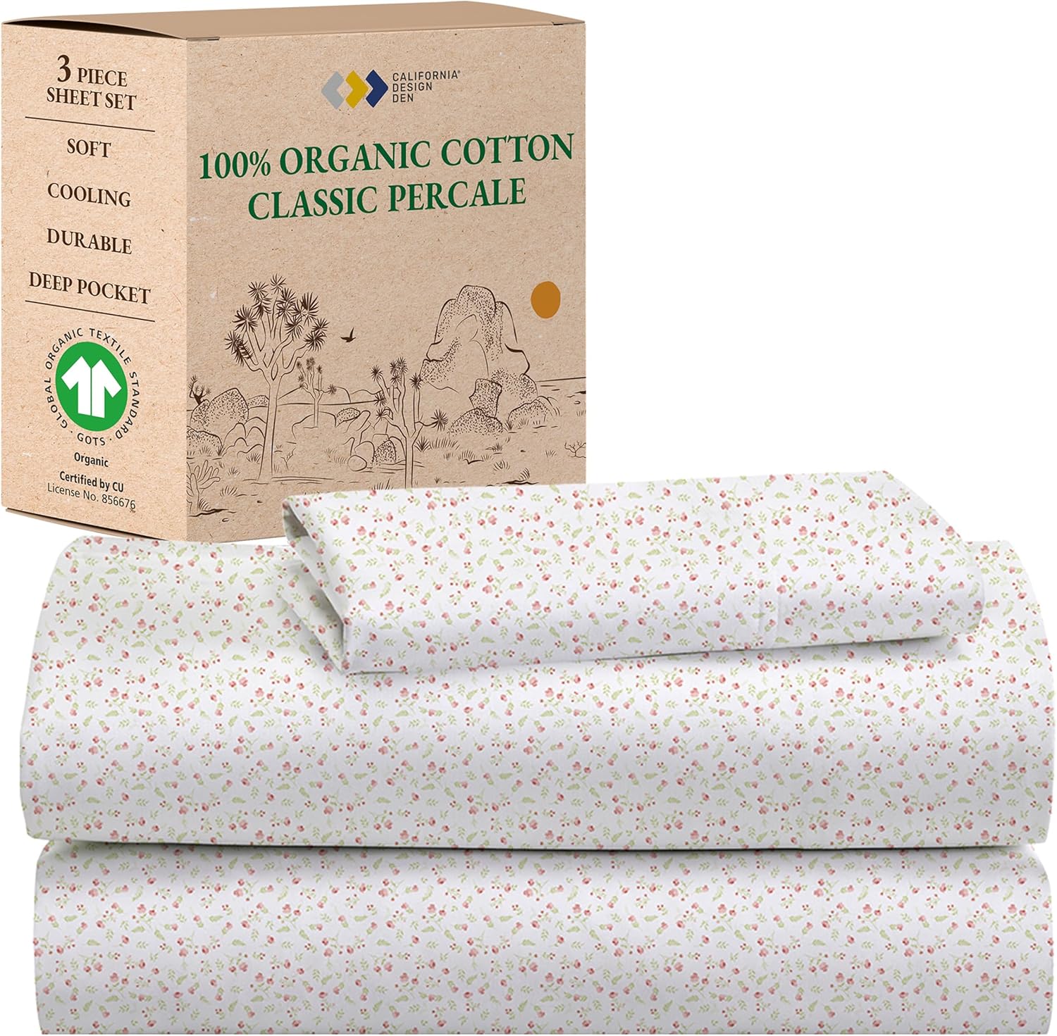 California Design Den Twin Floral Sheet Set for Cozy Bedrooms