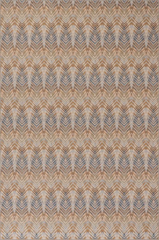 Seneca Natural Machine Washable Rug, 6 X 9 Feet, Tan Design
