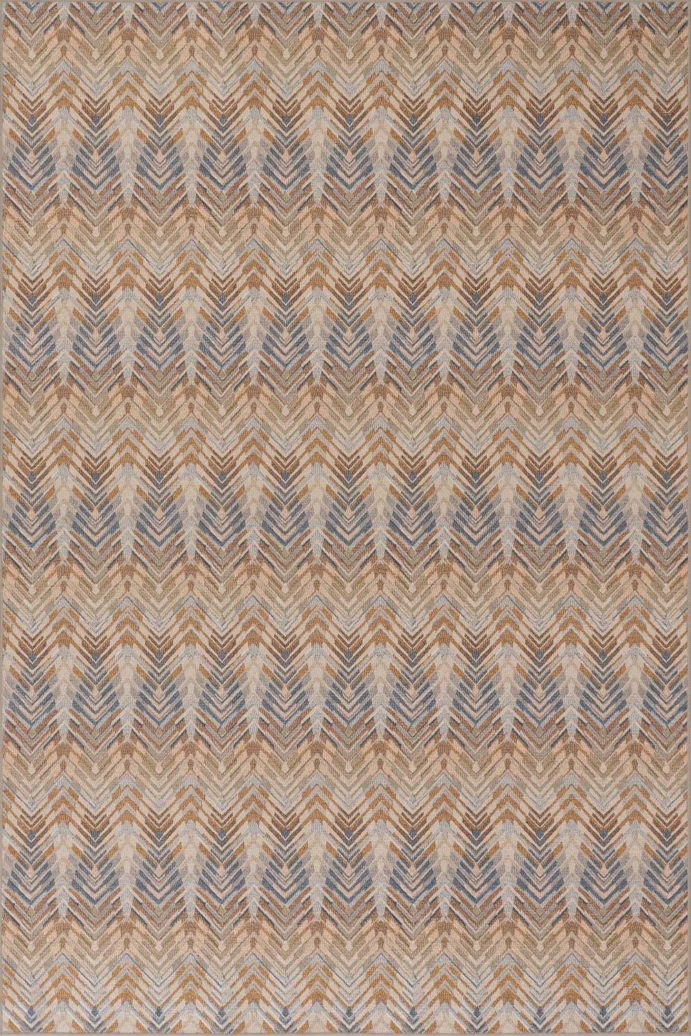 Seneca Natural Machine Washable Rug - Stylish Tan Geometric Design