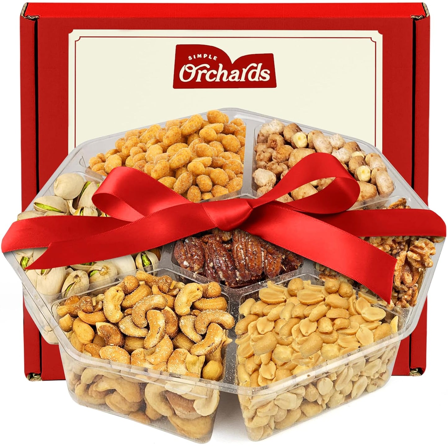 Nuts Gift Basket - 7 Sectional Platter of Freshly Roasted Nuts