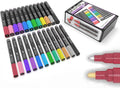 Acrylic Paint Markers Glitter Set 24 Pack - Extra Fine & Medium Tips