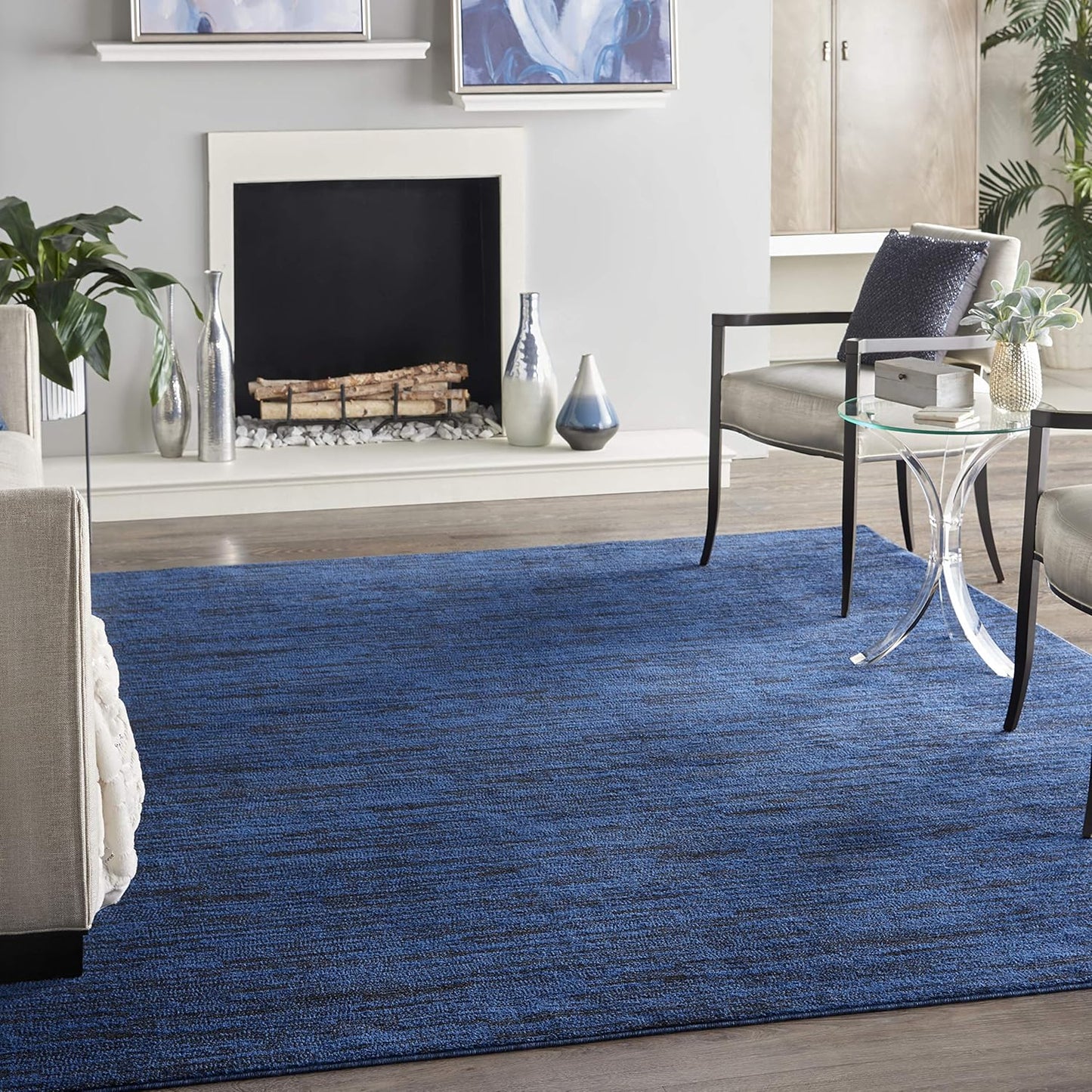 Nourison Essentials Indoor/Outdoor Midnight Blue Area Rug 7ft x 10ft