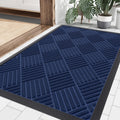 Front Door Mat 35x23 Navy Blue - Heavy Duty Dirt and Moisture Trap