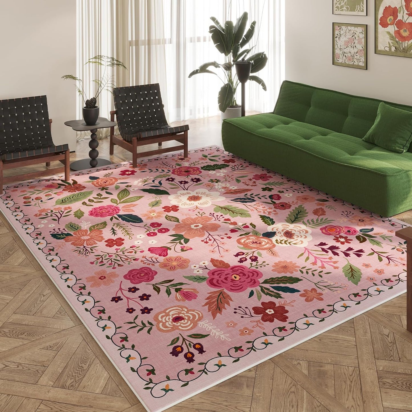 Boho Area Rugs 8x10 for Living Room Clearance - Vintage Design