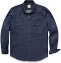 Dubinik Mens Button Up Long Sleeve Denim Shirt - Comfortable Fit Shoes
