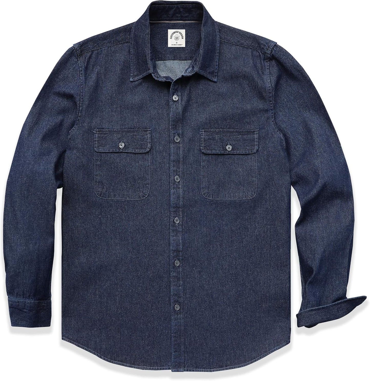 Dubinik Mens Button Up Shirts Long Sleeve Casual Work Shirt