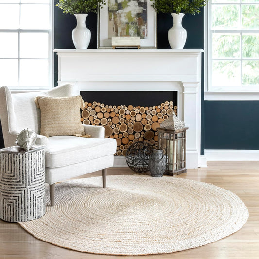 nuLOOM 7 Round Rigo Jute Hand Woven Area Rug for Your Home