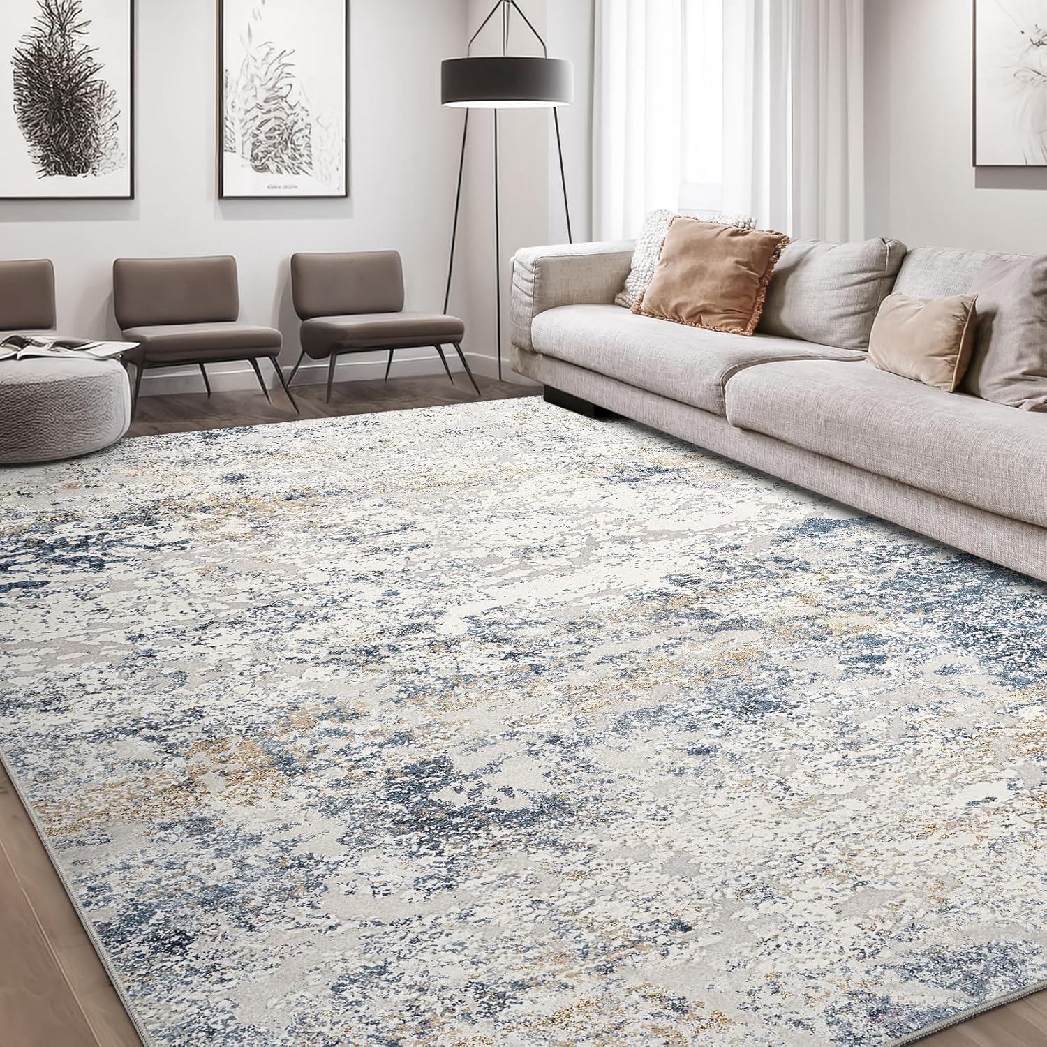 Area Rug Living Room Rugs - Soft Washable Carpet for Home