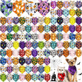 Halloween Dog Bandanas Bulk 120 Pcs - Assorted Triangle Pet Scarves