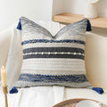 Navy Dark Blue Decorative Throw Pillow Cover 20x20 - Boho Accent